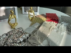 SHUOLONG décor en acier métal tissu de paillettes hôtels tissu de flocons métalliques