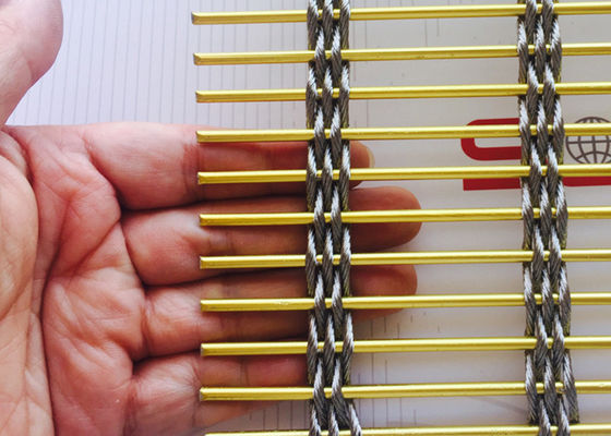 Acier inoxydable décoratif Mesh Gold Color Metal architectural de la séparation 7mm