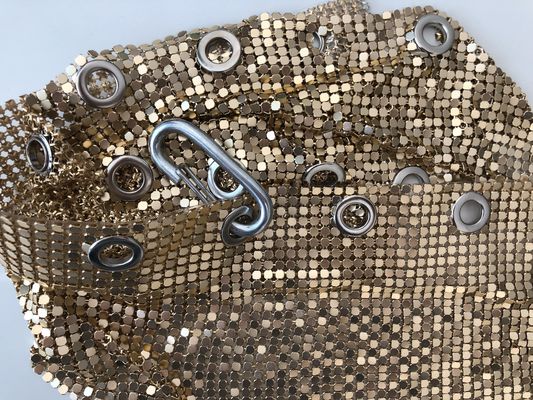Rideau en treillis métallique en argent séquins SGS Matériau de tissu tissé simple