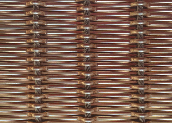 métal flexible tissé architectural Mesh Fabric Free Oil de 12m 1.55mm Rod Pitch