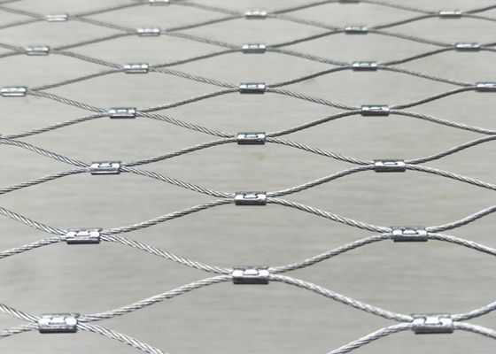 Structure tressée du câble 7x19 de la maille 210x210mm de câble métallique d'acier inoxydable