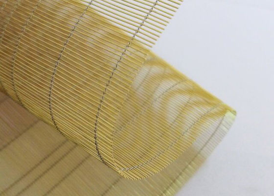 Fil tissé en laiton architectural Mesh For Laminated Glass, couleur d'or