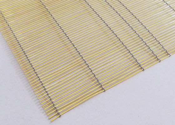 Fil tissé en laiton architectural Mesh For Laminated Glass, couleur d'or