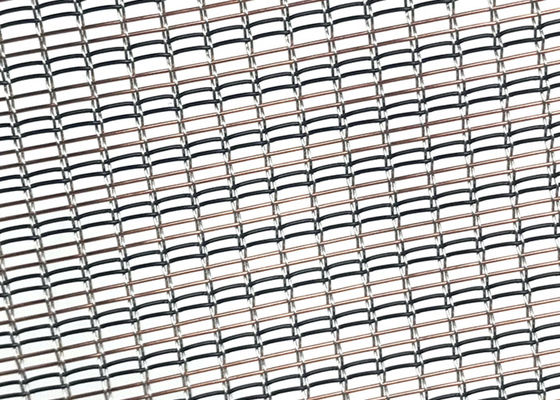 Verre bleu décoratif de luxe de couleur avec le métal Mesh Interlayer Plain Woven