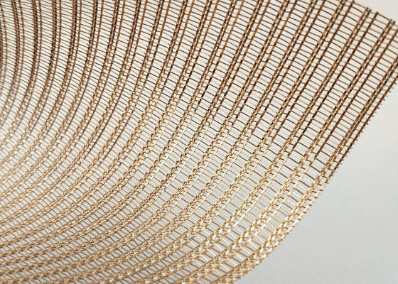 appartement stratifié en verre de Mesh Decorative Shine Bronze Copper trois de fil de 0.6mm