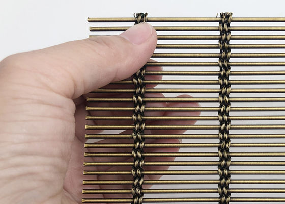 Ss316 métal tissé architectural en laiton antique Mesh Flexible Builing Facade Wire