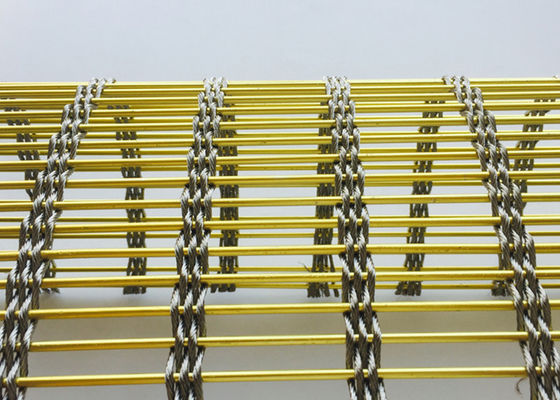 Acier inoxydable décoratif Mesh Gold Color Metal architectural de la séparation 7mm