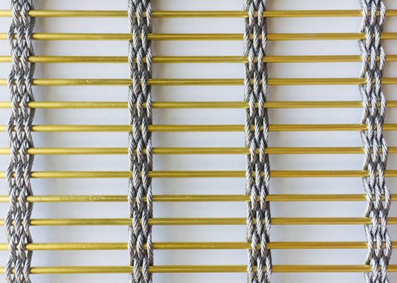 Acier inoxydable décoratif Mesh Gold Color Metal architectural de la séparation 7mm