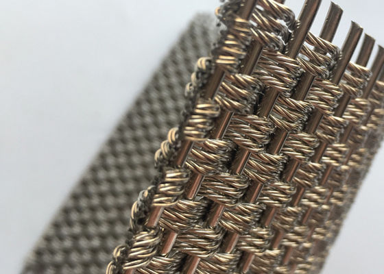 Couvertures de colonne en acier 5.5mm architecturales décoratives de Mesh Flexible Metal Woven For