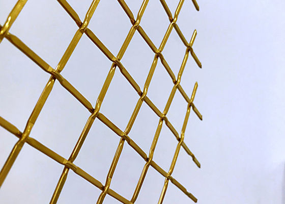 Cabinet tissé architectural de Mesh For Stainless Steel Fabrics en métal de couleur d'or de 83%