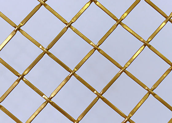 Cabinet tissé architectural de Mesh For Stainless Steel Fabrics en métal de couleur d'or de 83%