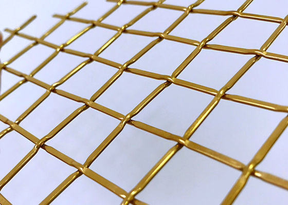 Cabinet tissé architectural de Mesh For Stainless Steel Fabrics en métal de couleur d'or de 83%