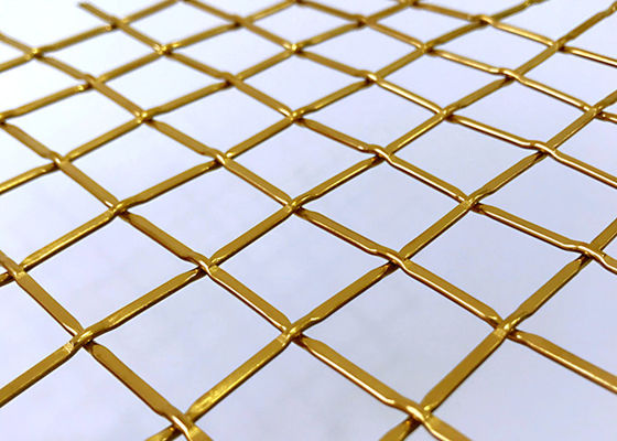 Cabinet tissé architectural de Mesh For Stainless Steel Fabrics en métal de couleur d'or de 83%