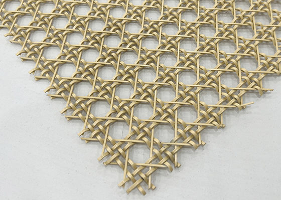 Peignez le fil architectural de Mesh Stainless Steel Decorative Woven en métal de couleur d'or