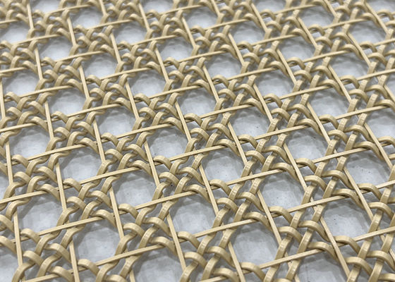Peignez le fil architectural de Mesh Stainless Steel Decorative Woven en métal de couleur d'or