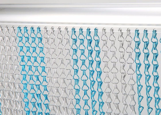 crochet de porte anodisé par bleu de 2.0mm double d'écran à chaînes en aluminium de mouche