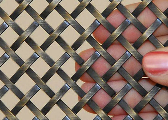 Tissus décoratifs en laiton plaqués par antiquité d'acier inoxydable de la maille 3.0m pour des séparations