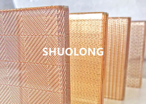 Tissu stratifié en verre en bronze de Mesh Copper Flexible Woven Metal de fil pour décoratif