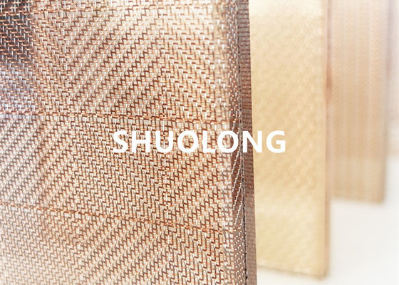 Tissu stratifié en verre en bronze de Mesh Copper Flexible Woven Metal de fil pour décoratif