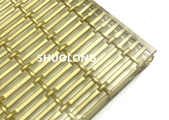 Verre oxydé de Mesh Gold Color For Sandwich de fil stratifié par verre en aluminium