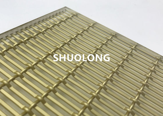 Verre oxydé de Mesh Gold Color For Sandwich de fil stratifié par verre en aluminium