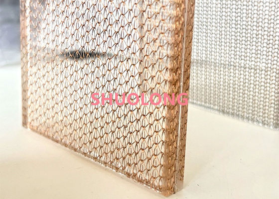 Le verre en bronze a stratifié le fil Mesh Copper Weave Metal Fabric pour concevoir intérieur