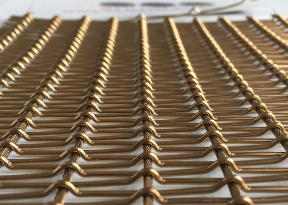 Revêtement en bronze de Mesh Fabric PVD de métal flexible de couleur pour des revêtements muraux