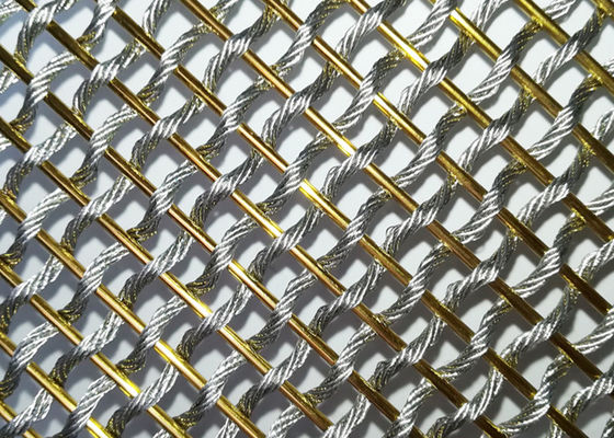 Métal flexible Mesh Fabric For Room Divider d'acier inoxydable de couleur d'or