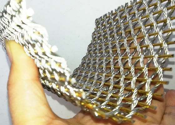 Métal flexible Mesh Fabric For Room Divider d'acier inoxydable de couleur d'or