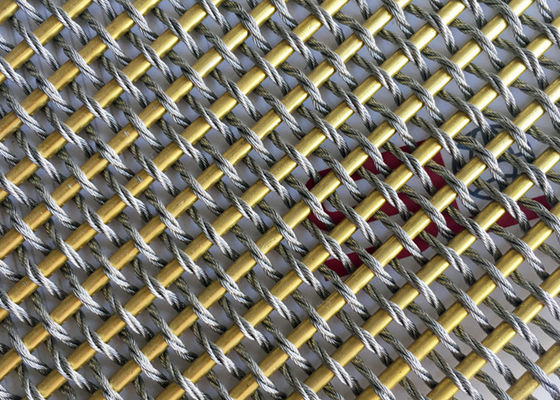 Diviseur tissé flexible de Mesh Fabric Oxidation For Room en métal de couleur d'or