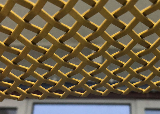 Couleur légère en laiton résistant au feu Décoratif architectural Mesh tissé pour l'écran de hall Parition