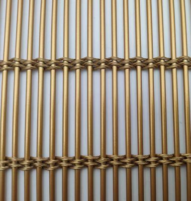 Tissus en maille métallique souple en fil de trame décoratif revêtement en poudre pour rideaux