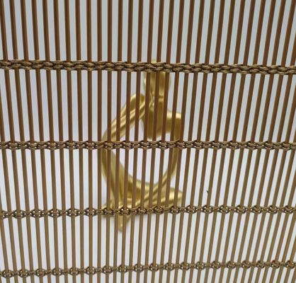 Tissus en maille métallique souple en fil de trame décoratif revêtement en poudre pour rideaux