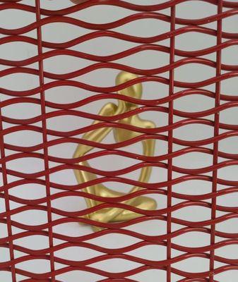 Iso9001 Maillage métallique tissé architectural décoratif rouge pour le séparateur de pièces