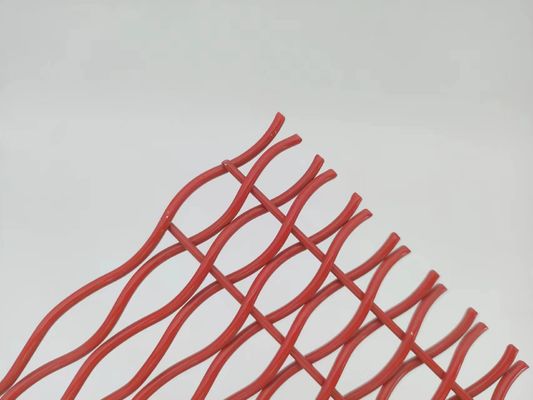 Iso9001 Maillage métallique tissé architectural décoratif rouge pour le séparateur de pièces