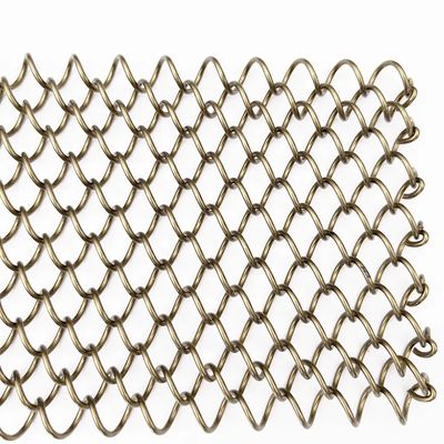 Rideaux à rouleaux métalliques 80% de surface d'ouverture de 1,0 mm de diamètre de fil Rideaux de cloisons intérieurs