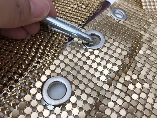 Rideau en treillis métallique en argent séquins SGS Matériau de tissu tissé simple