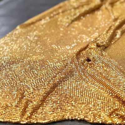 Rideaux Tissu métallique brillant Mesh décoratif couleur argent doux de luxe en aluminium Mesh métallique flexible