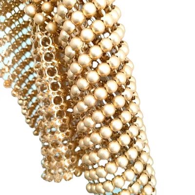 Rideaux Tissu métallique brillant Mesh décoratif couleur argent doux de luxe en aluminium Mesh métallique flexible