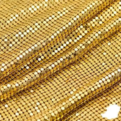Rideaux Tissu métallique brillant Mesh décoratif couleur argent doux de luxe en aluminium Mesh métallique flexible