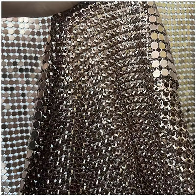 Tissu à chaîne en alliage d'aluminium scintillante métallique pour rideaux Tissu en maille métallique