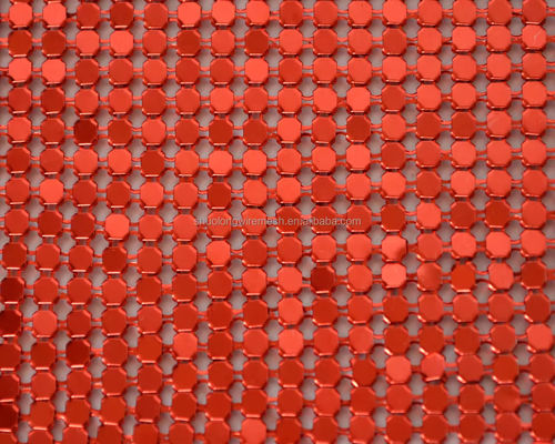 Tissu à chaîne en alliage d'aluminium scintillante métallique pour rideaux Tissu en maille métallique