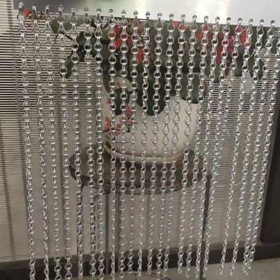 Mesures 90x210cm Maillon de chaîne filet de fil de fer Taille du rideau pour les barrières de sécurité commerciales