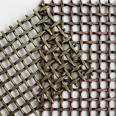 Tissu en maille tissée architecturale en acier inoxydable couleur anti-laiton pour les façades personnalisées