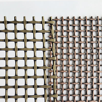 Tissu en maille tissée architecturale en acier inoxydable couleur anti-laiton pour les façades personnalisées