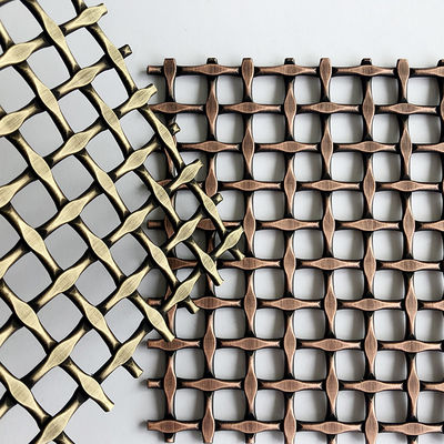 Tissu en maille tissée architecturale en acier inoxydable couleur anti-laiton pour les façades personnalisées