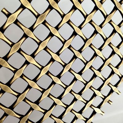 Tissu en maille tissée architecturale en acier inoxydable couleur anti-laiton pour les façades personnalisées