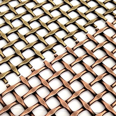 Tissu en maille tissée architecturale en acier inoxydable couleur anti-laiton pour les façades personnalisées