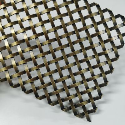 Maille métallique tissée décorative certifiée ISO9001, facile à nettoyer, conception à pas plat de 10 mm