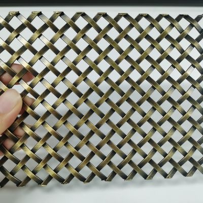 Maille métallique tissée décorative certifiée ISO9001, facile à nettoyer, conception à pas plat de 10 mm